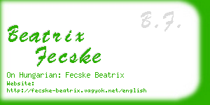 beatrix fecske business card